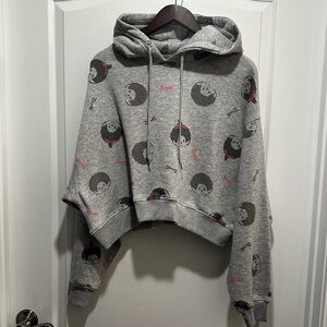 Monchhichi Cropped Hooded Sweatshirt